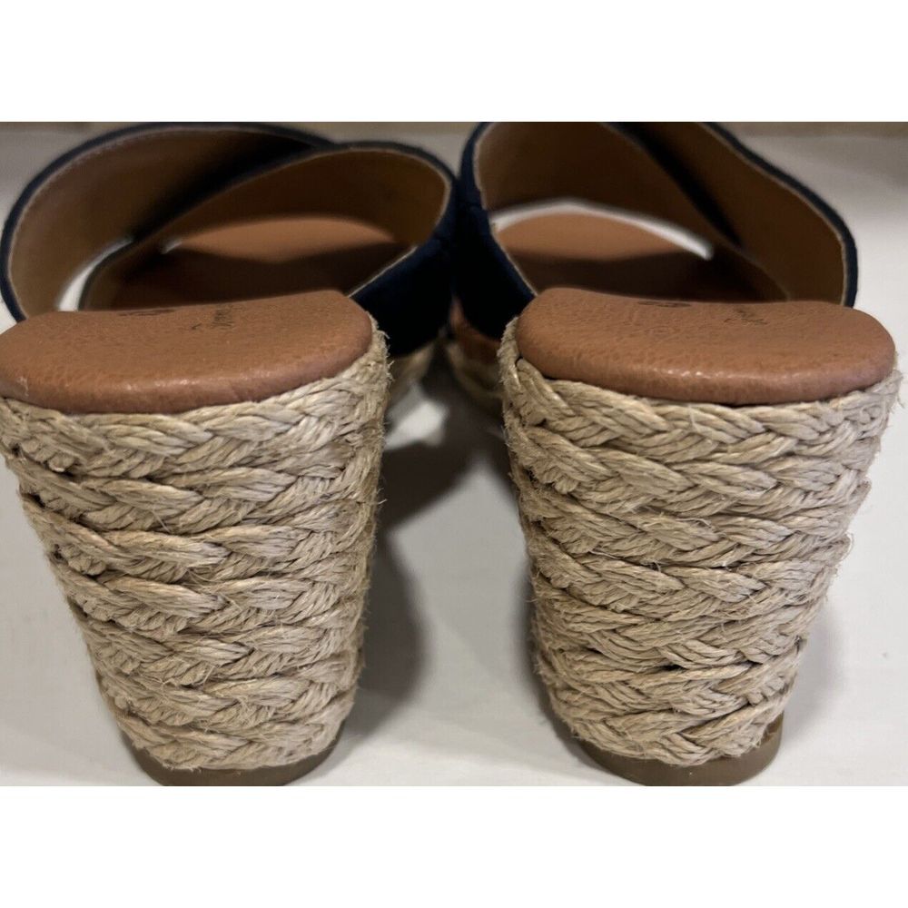 Tommy Bahama Stacey Slip On Open Toe Blue Espadrille Wedge Sandals Women's 8 - Picture 3 of 7